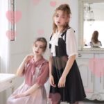 プリーツスカートジャンスカワンピース