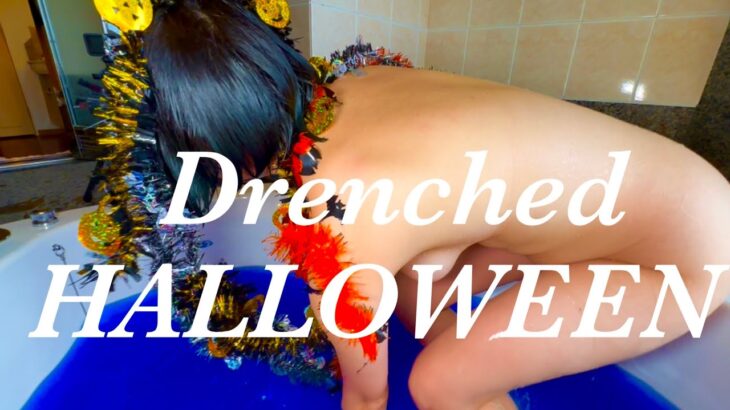 【温泉女子】楽しい祭り風呂が狂気のハロウィンに　びしょ濡れ全◯レポート　Crazy  halloween  bath bomb  #hotspring #japan #Koteno