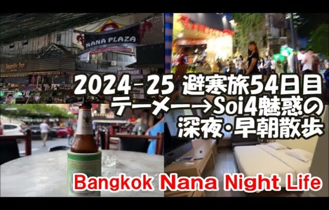 【ナナプラ目の前の日本人ご用達ホテル】テーメーカフェ店内リポート⇒ナナSoi4ブラ歩き魅惑の夜中～早朝散歩 2024-25避寒旅54日目 Nana Bangkok, Thailand
